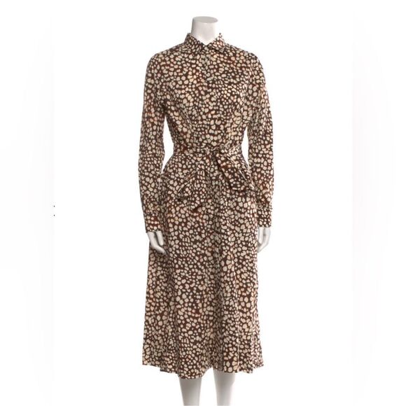 ANN MASHBURN Dresses & Skirts - Ann Mashburn Size Medium Shirt Dress - Brown and Tan Animal Print